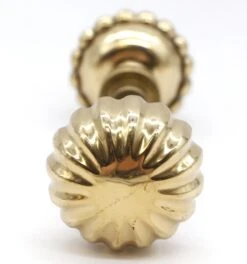 Pair Of Vintage 2.25 In. Polished Brass Fluted Door Knobs 9 Pair Of Vintage 2.25 In. Polished Brass Fluted Door Knobs -OGT Sale Store door knobs q286876