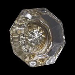 Single Antique Octagon Mercury Star Center Glass Door Knob