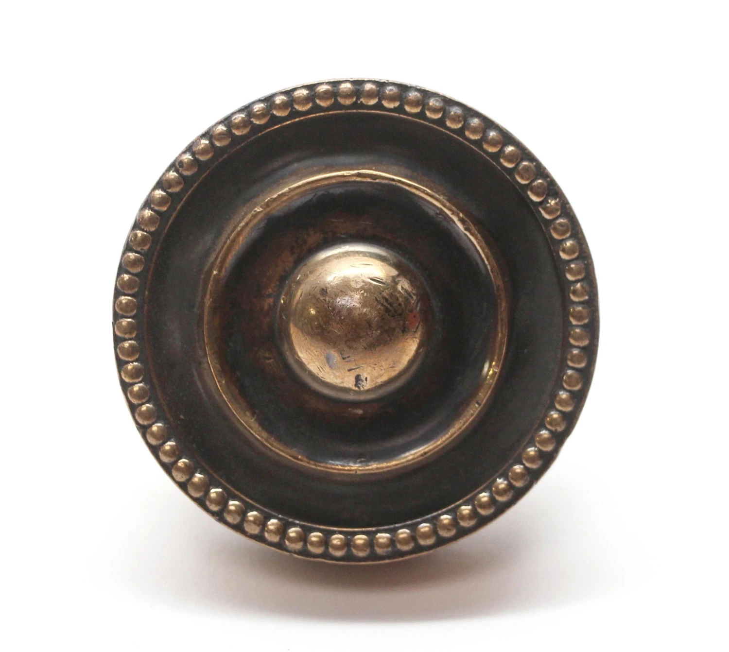 Vintage Beaded Bronze Concentric Passage Door Knob 3 Vintage Beaded Bronze Concentric Passage Door Knob