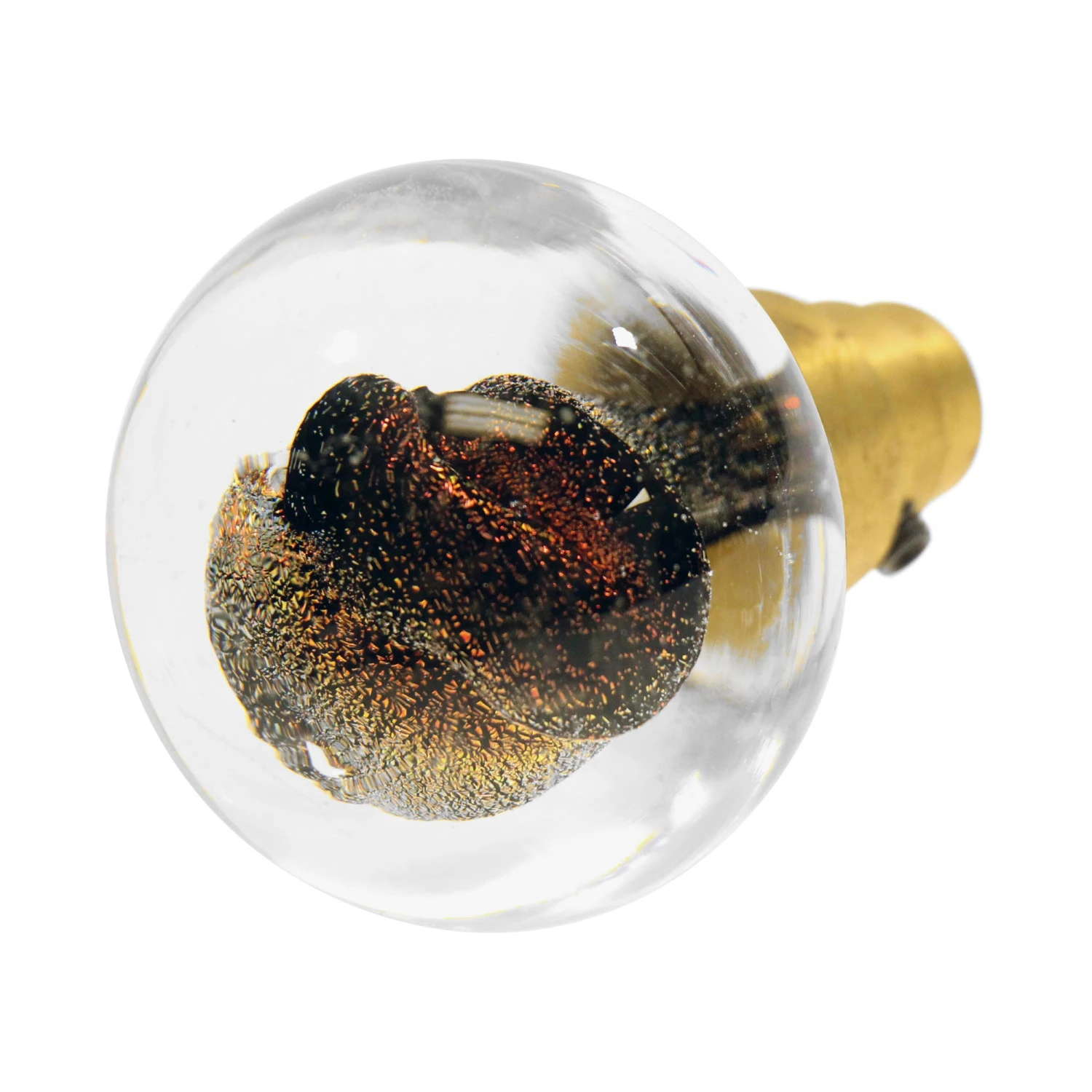 Vintage Modern Clear & Metallic Brown Hand Blown Glass Door Knob 3 Vintage Modern Clear & Metallic Brown Hand Blown Glass Door Knob