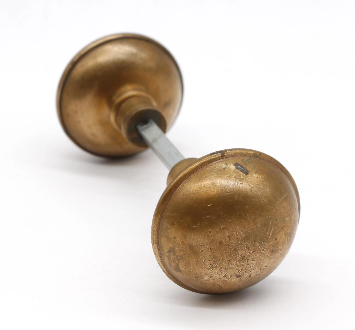 Vintage Pair Of Round Brass Classic Passage Door Knobs 3 Vintage Pair Of Round Brass Classic Passage Door Knobs