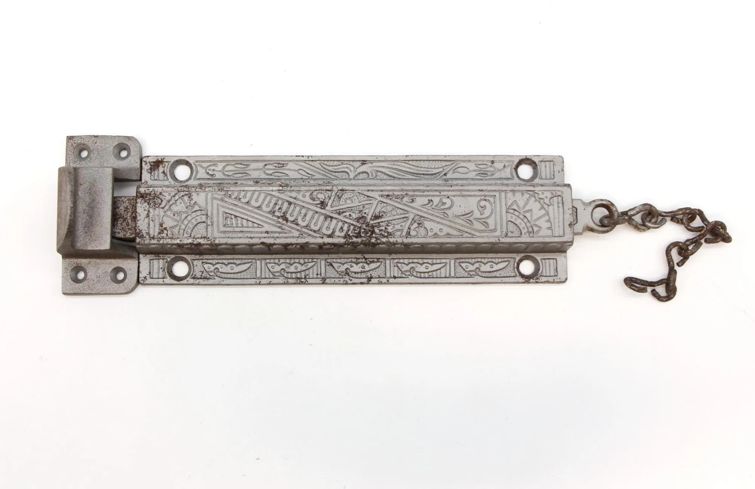 Antique Aesthetic Silver Painted Cast Iron Surface Door Bolt Lock 3 Antique Aesthetic Silver Painted Cast Iron Surface Door Bolt Lock