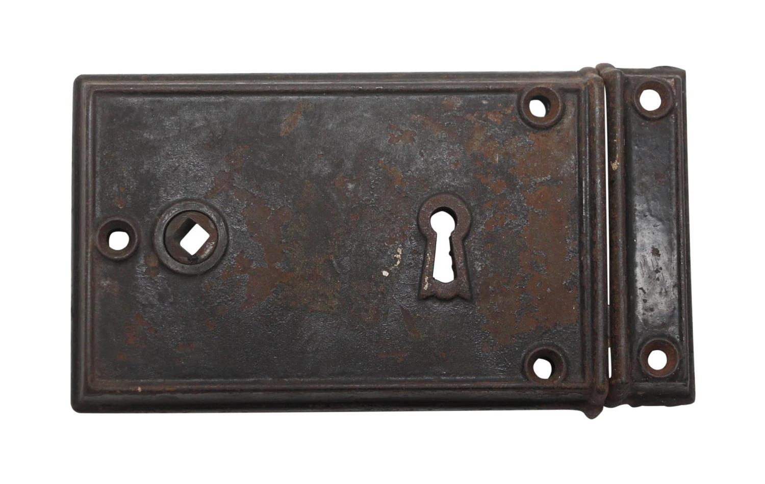 Antique Black Cast Iron 7.25 In. Surface Mount Door Rim Lock 3 Antique Black Cast Iron 7.25 In. Surface Mount Door Rim Lock