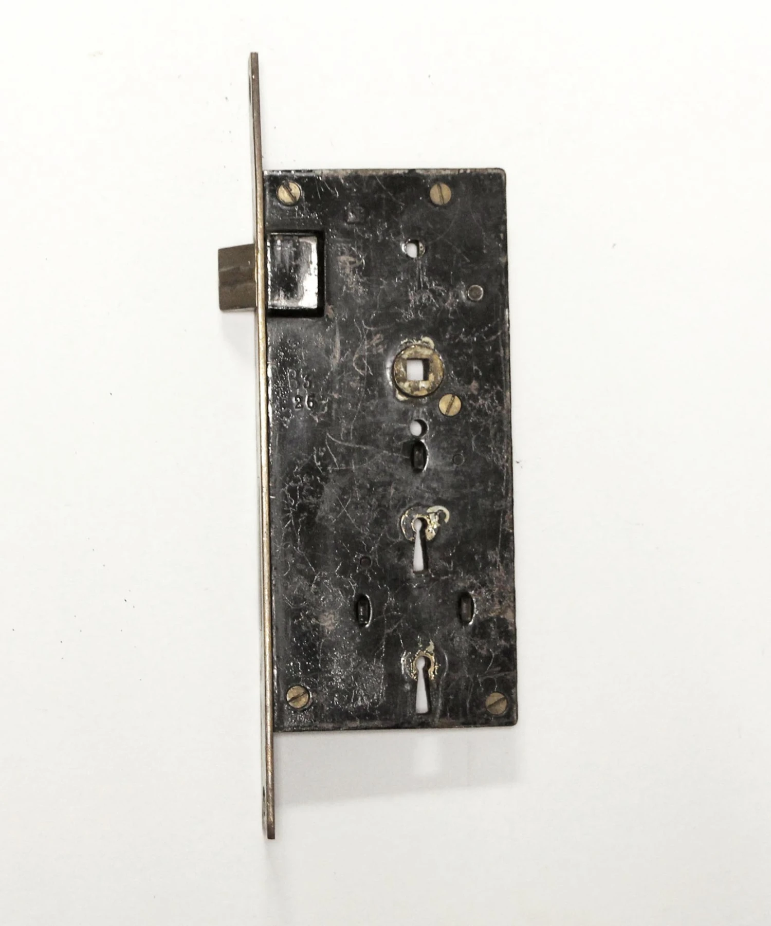 Antique Narrow Brass Double Keyhole Door Mortise Lock 3 Antique Narrow Brass Double Keyhole Door Mortise Lock