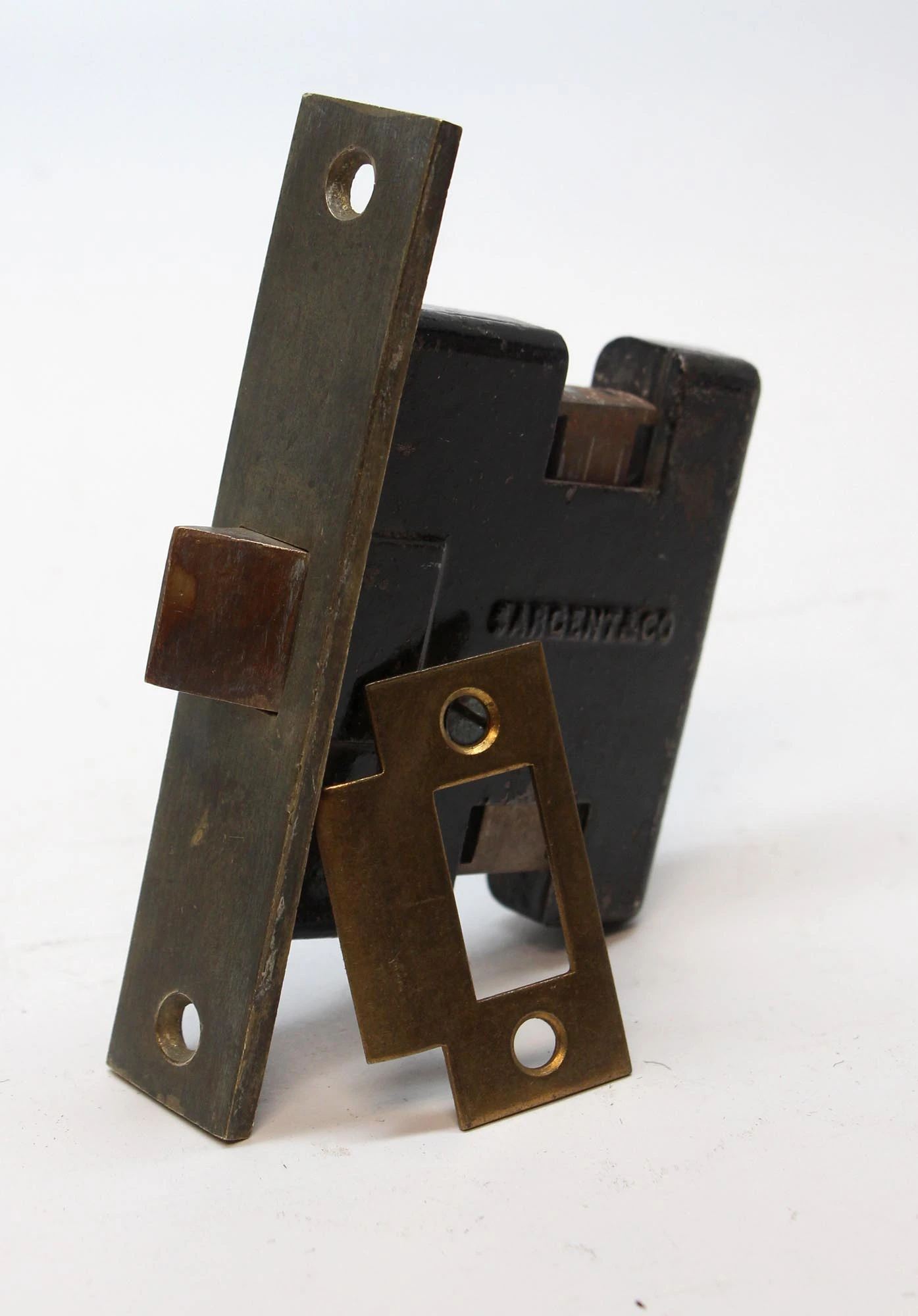 Antique Sargent Brass & Cast Iron Store Door Mortise Lock 3 Antique Sargent Brass & Cast Iron Store Door Mortise Lock