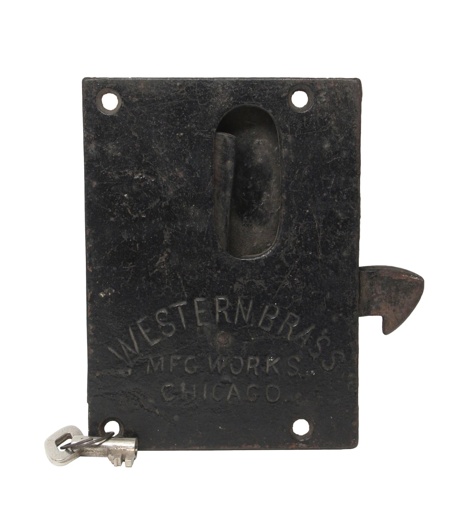 Cast Iron Western Brass MFG. Works Lock 3 Cast Iron Western Brass MFG. Works Lock