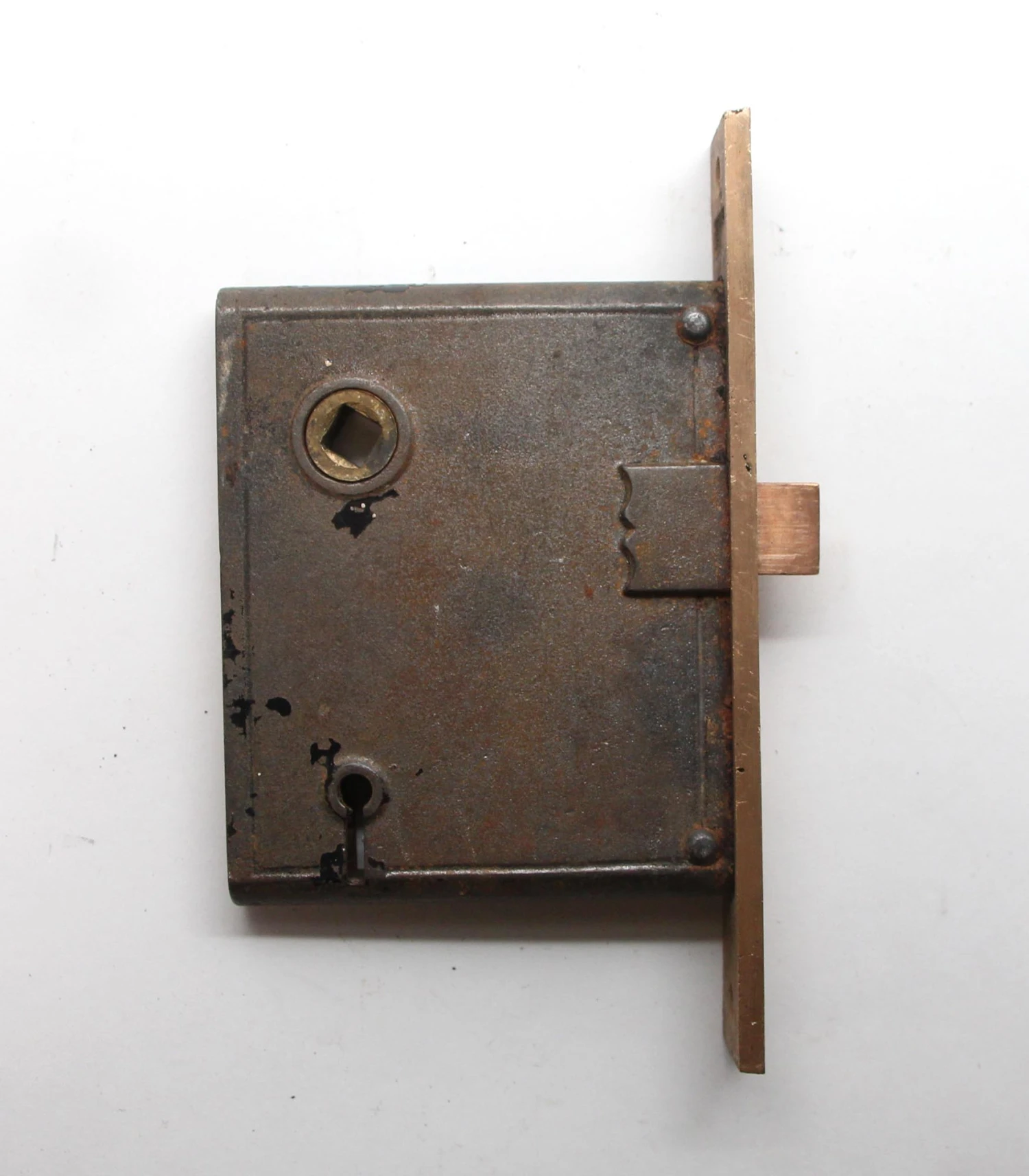 Antique Victorian Branford Cast Iron Mortise Door Lock 5 Antique Victorian Branford Cast Iron Mortise Door Lock - Image 3