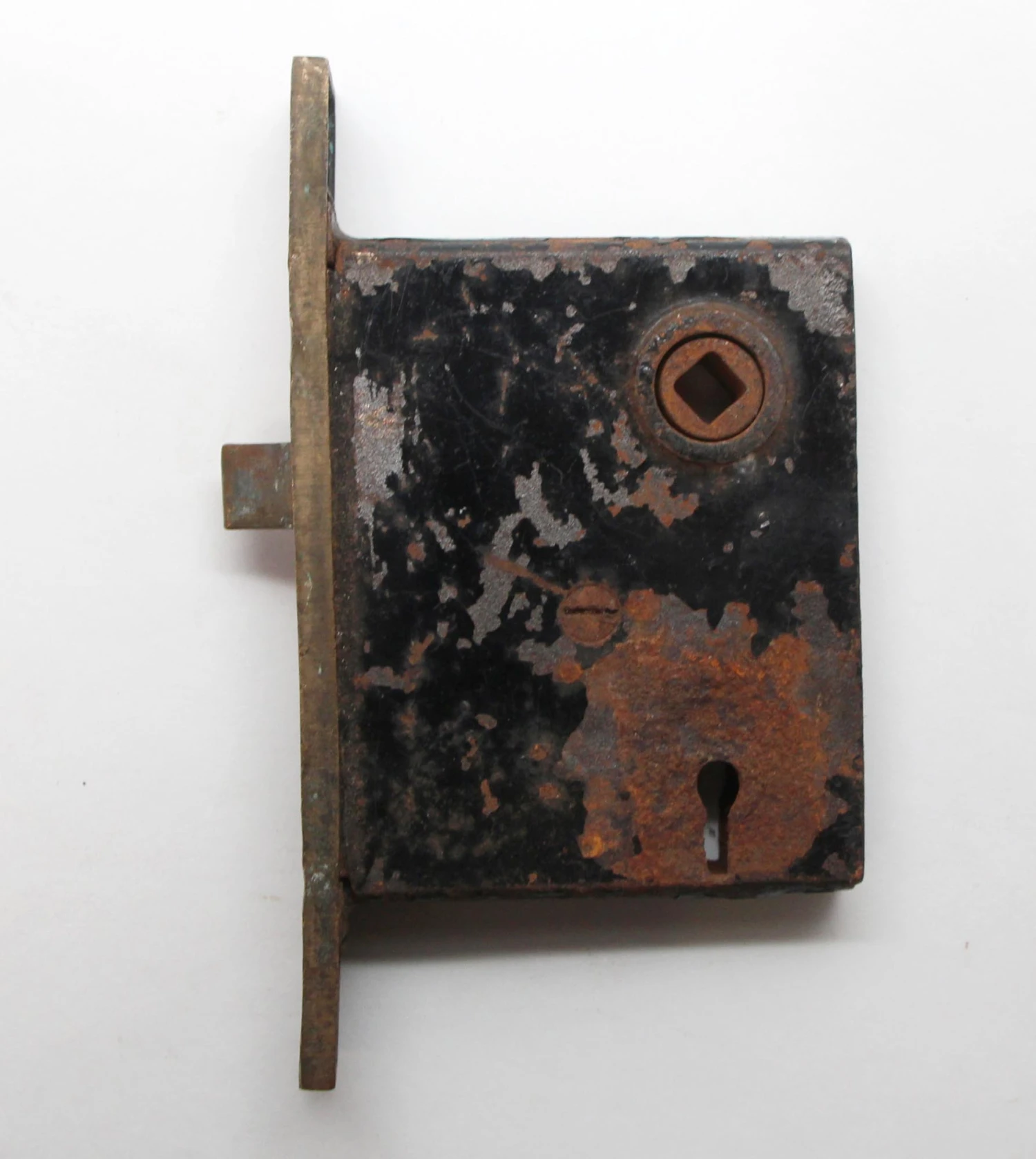 Cast Iron Mortise Lock With Brass Ornate Faceplate 5 Cast Iron Mortise Lock With Brass Ornate Faceplate - Image 3