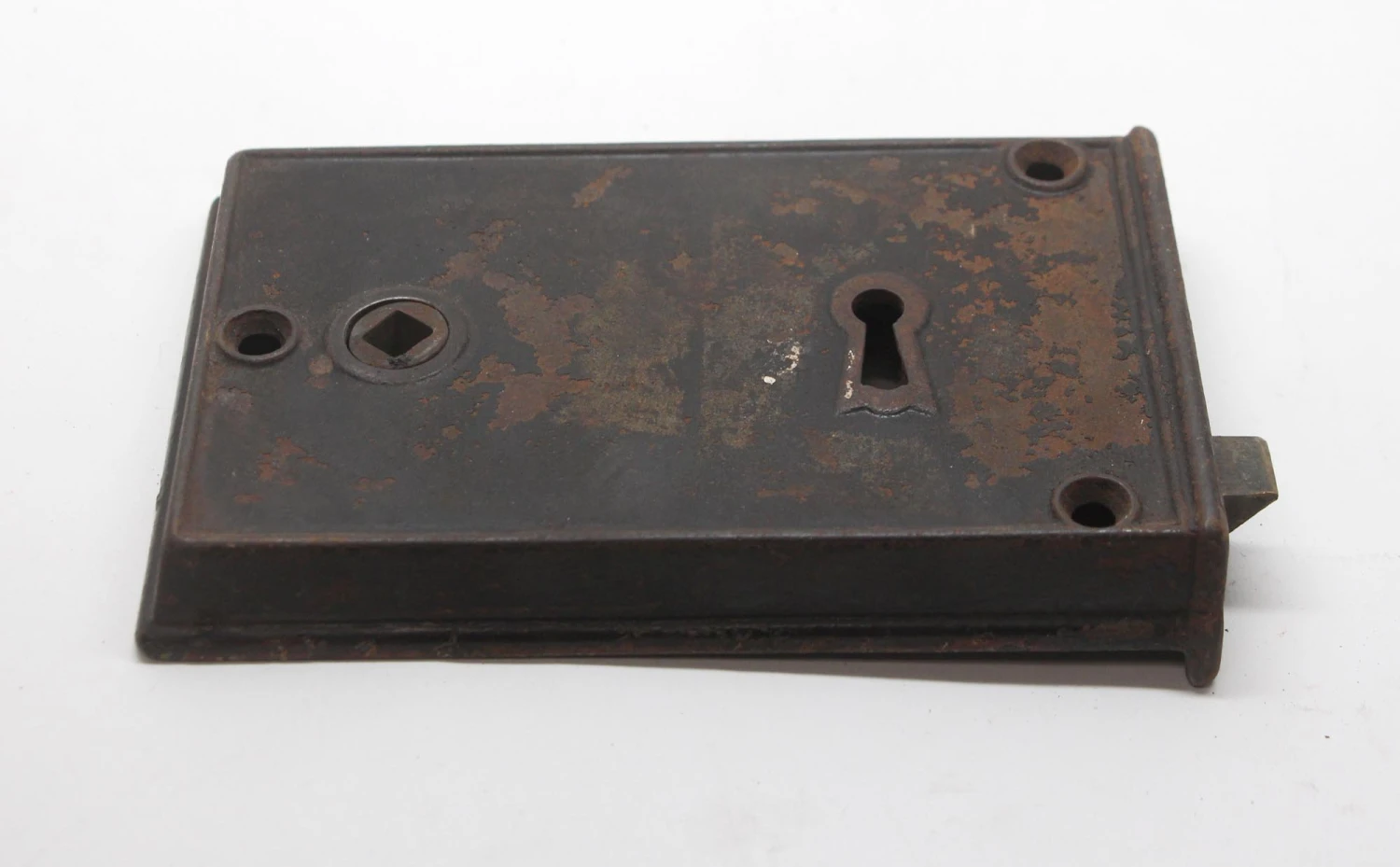 Antique Black Cast Iron 7.25 In. Surface Mount Door Rim Lock 5 Antique Black Cast Iron 7.25 In. Surface Mount Door Rim Lock - Image 3