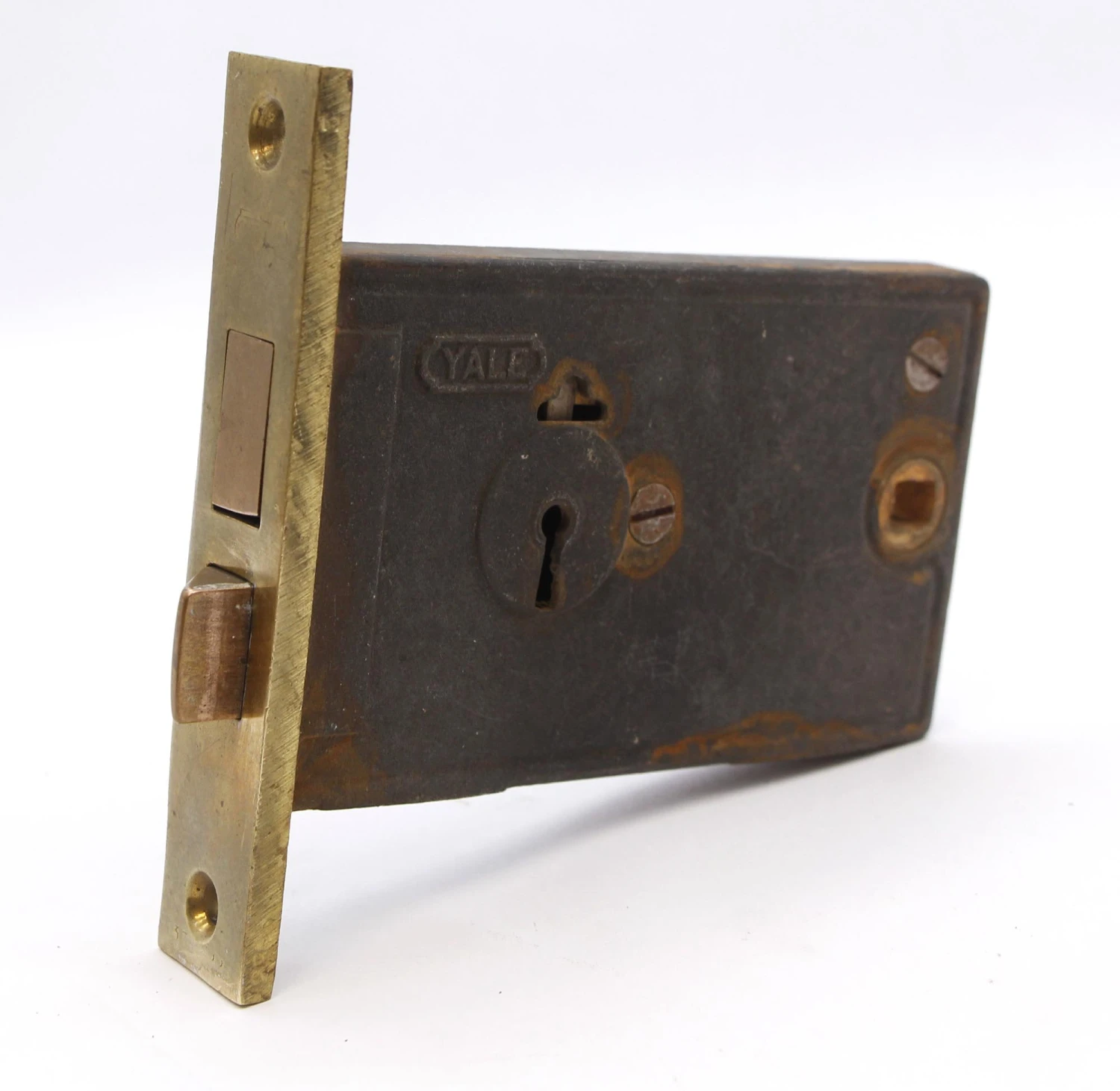 Vintage Yale & Towne Deep Backset Brass Door Mortise Lock 5 Vintage Yale & Towne Deep Backset Brass Door Mortise Lock - Image 3