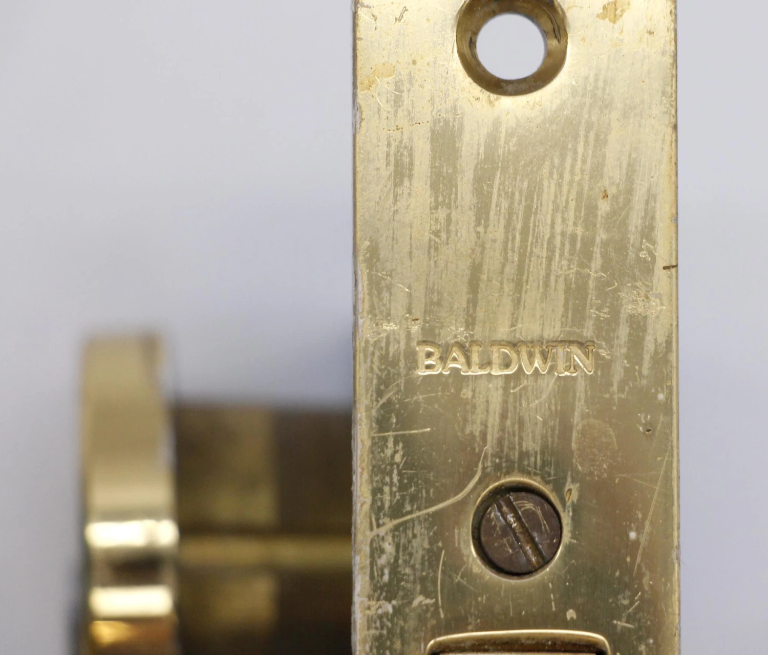 Pair Of Polished Brass Entry Baldwin Mortise Locks With One Key 5 Pair Of Polished Brass Entry Baldwin Mortise Locks With One Key - Image 3
