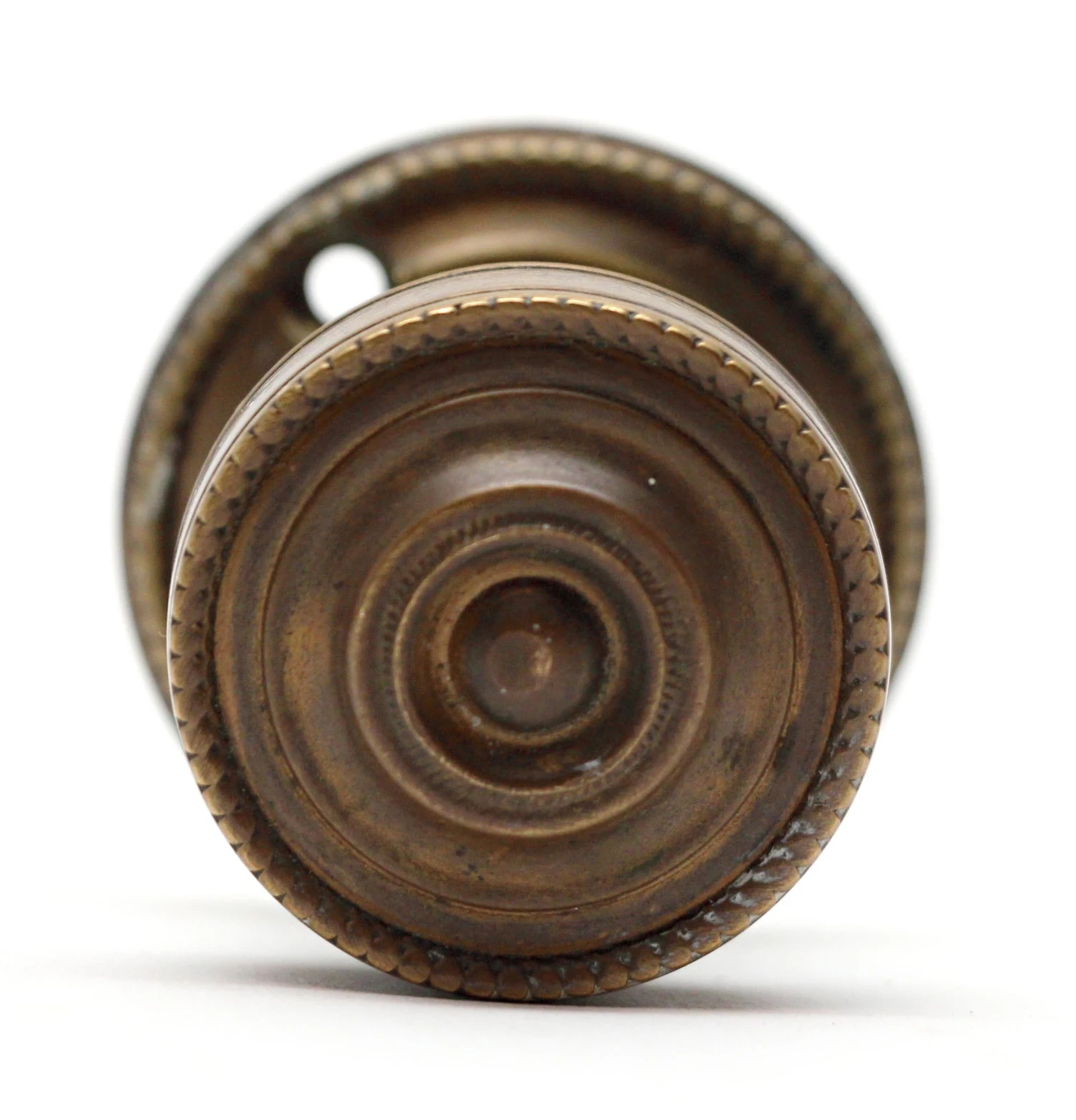 Vintage 1.25 In. Beaded Bronze Privacy Thumb Latch 4 Vintage 1.25 In. Beaded Bronze Privacy Thumb Latch - Image 2