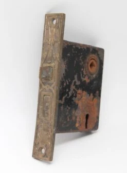 Cast Iron Mortise Lock With Brass Ornate Faceplate 11 Cast Iron Mortise Lock With Brass Ornate Faceplate -OGT Sale Store door locks p262214