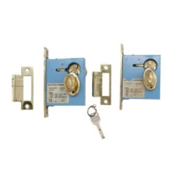 Pair Of Polished Brass Entry Baldwin Mortise Locks With One Key