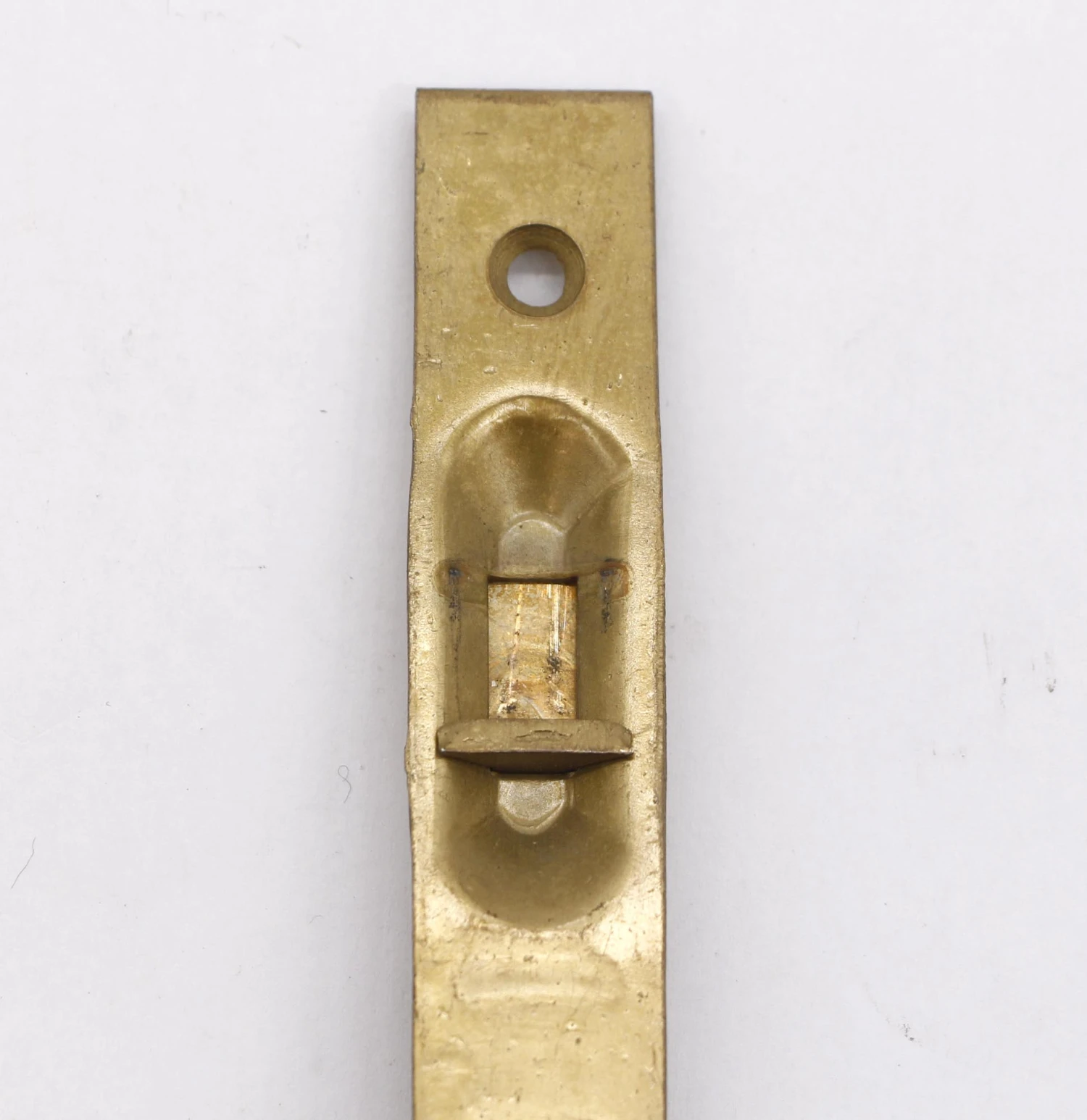 Modern 8.125 In. Brass Plated Flush Mount Floor Bolt 4 Modern 8.125 In. Brass Plated Flush Mount Floor Bolt - Image 2