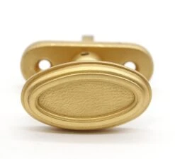 Oversized Gold Painted Brass Oval Privacy Latch Knob With Rosette -OGT Sale Store door locks q285018