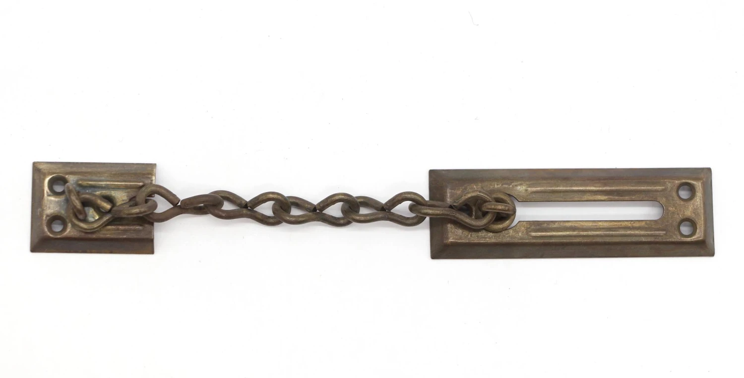 Vintage Brass Plated Steel Safety Chain Door Guard 4 Vintage Brass Plated Steel Safety Chain Door Guard - Image 2