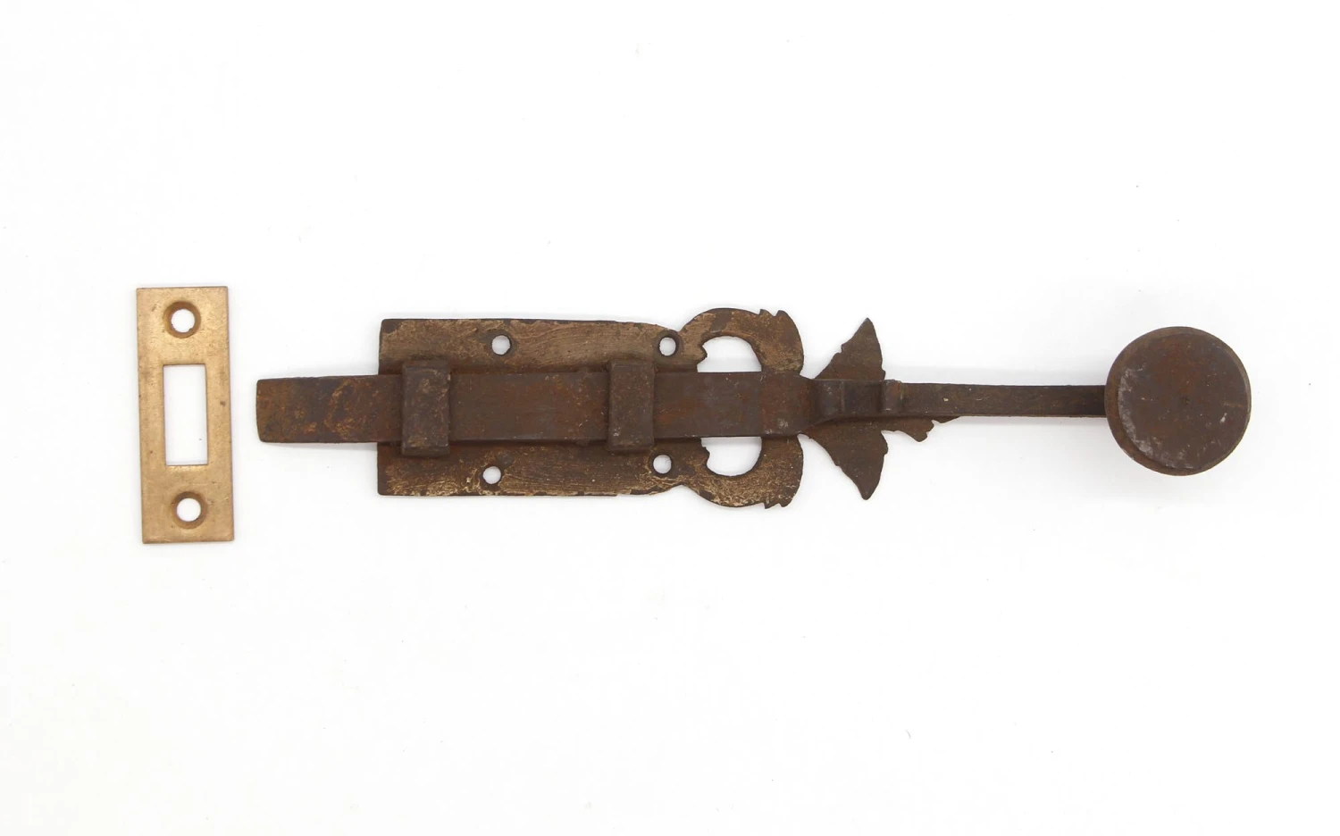 Antique Forged Iron Door Surface Bolt 4 Antique Forged Iron Door Surface Bolt - Image 2