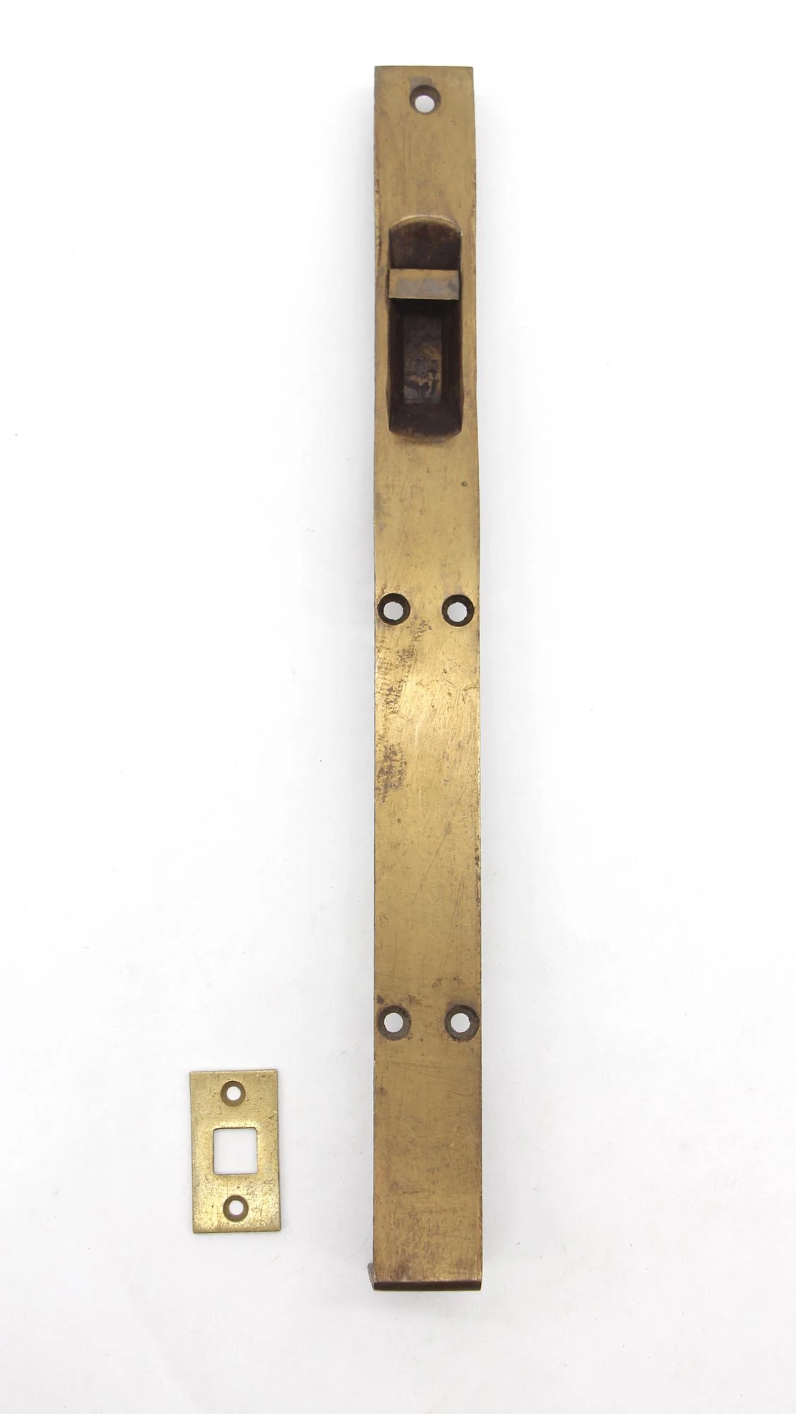 Vintage 12 In. Brass Plated Flush Mount Floor Bolt 4 Vintage 12 In. Brass Plated Flush Mount Floor Bolt - Image 2