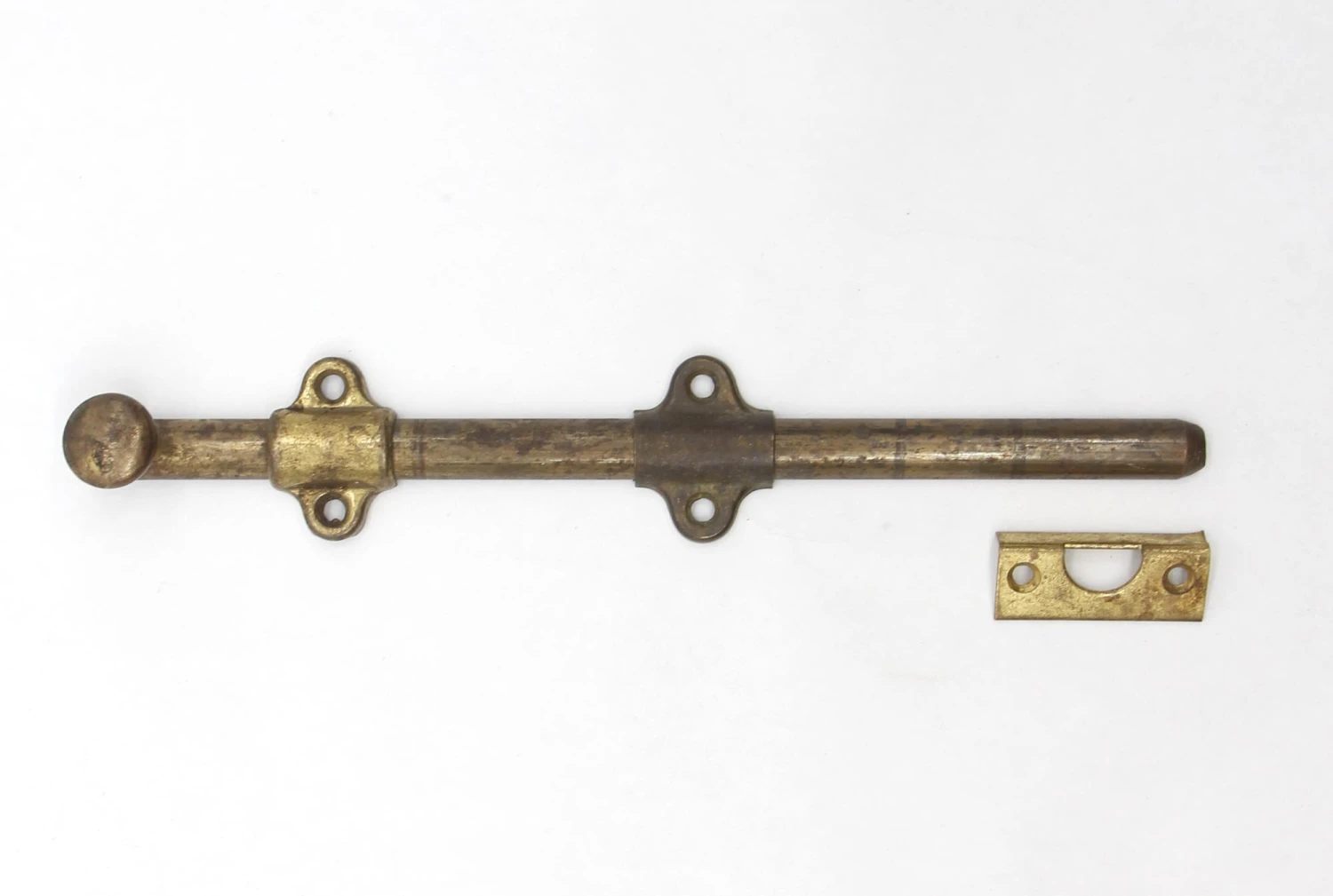 Vintage 9 In. Brass Finish Steel Door Surface Bolt 4 Vintage 9 In. Brass Finish Steel Door Surface Bolt - Image 2