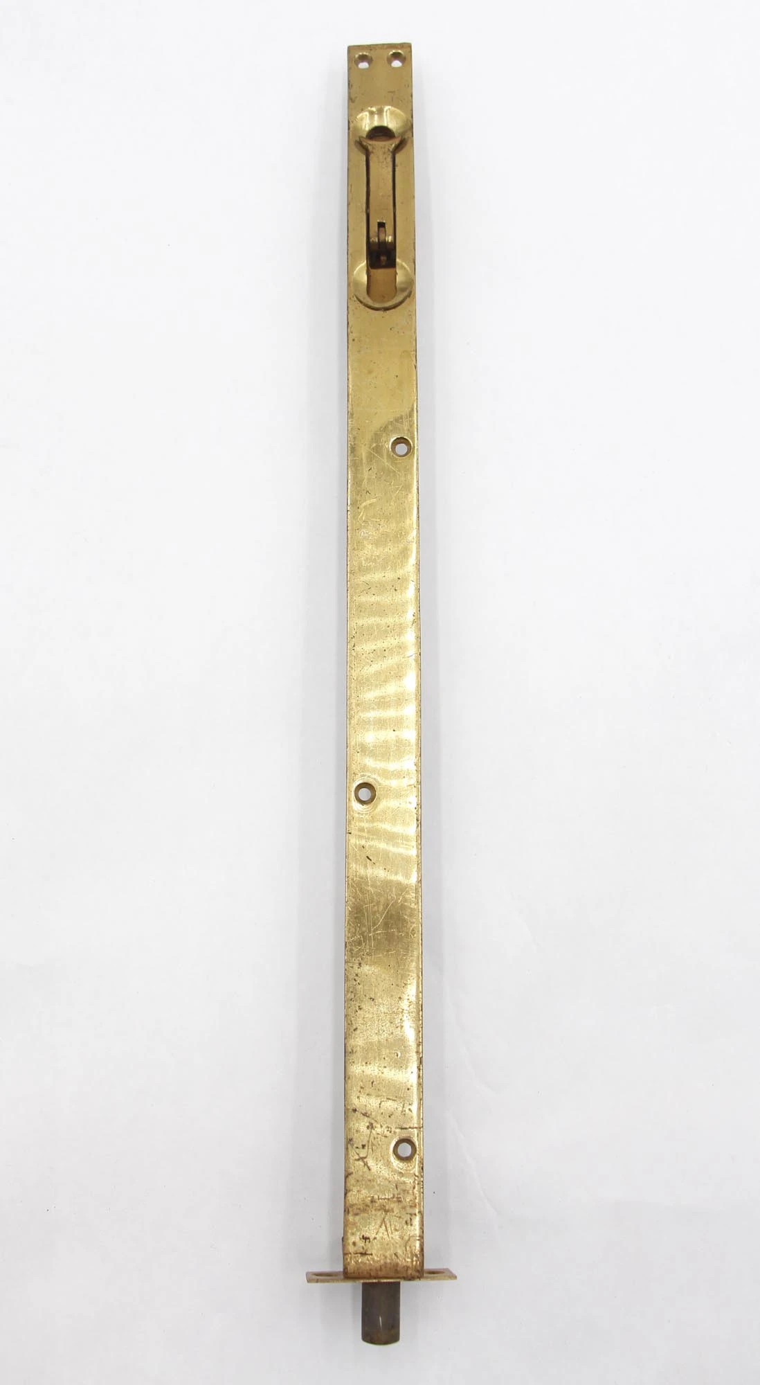 Old New Stock Brass 18.125 In. Flush Mount Floor Bolt 4 Old New Stock Brass 18.125 In. Flush Mount Floor Bolt - Image 2