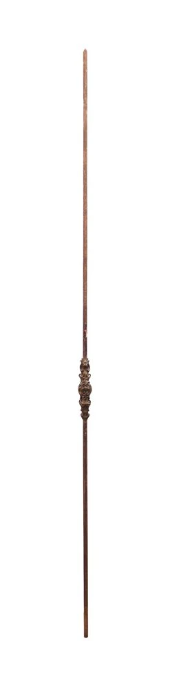 Single Ornate Cremone Bolt With Gilded Roses