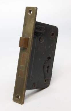 Vintage Cast Iron Yale Privacy Mortise Lock With Brass Faceplate