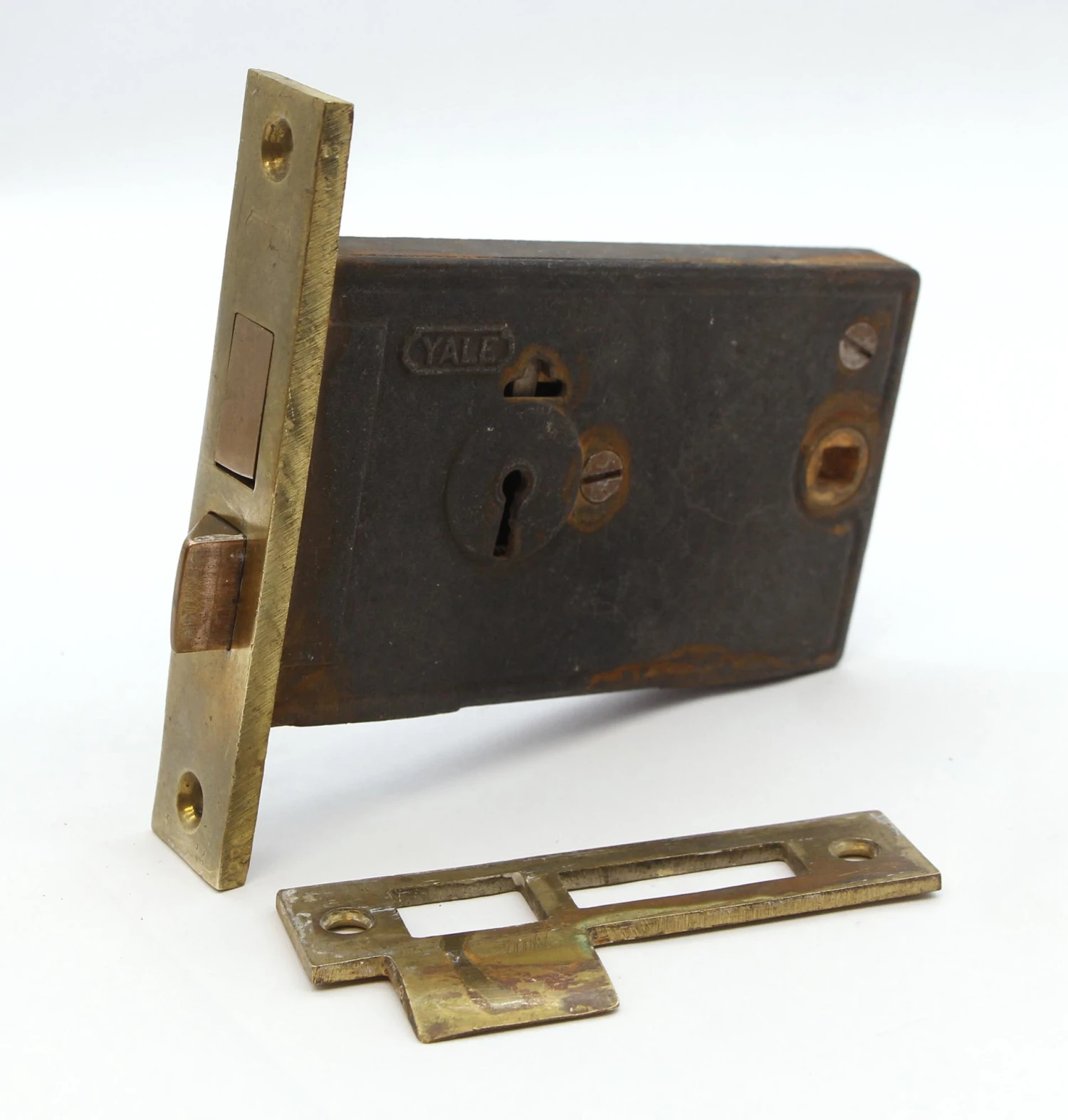 Vintage Yale & Towne Deep Backset Brass Door Mortise Lock 3 Vintage Yale & Towne Deep Backset Brass Door Mortise Lock