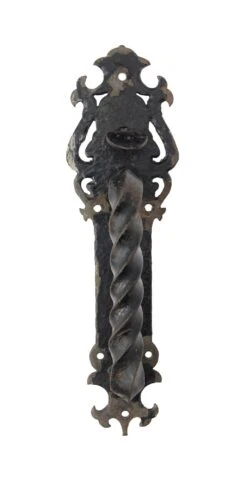 Antique 12 In. Arts & Crafts Cast Iron Hand Forged Door Pull