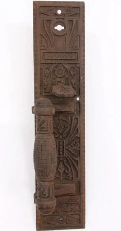 Antique 12 In. Cast Iron Thumb Latch Aesthetic Door Pull