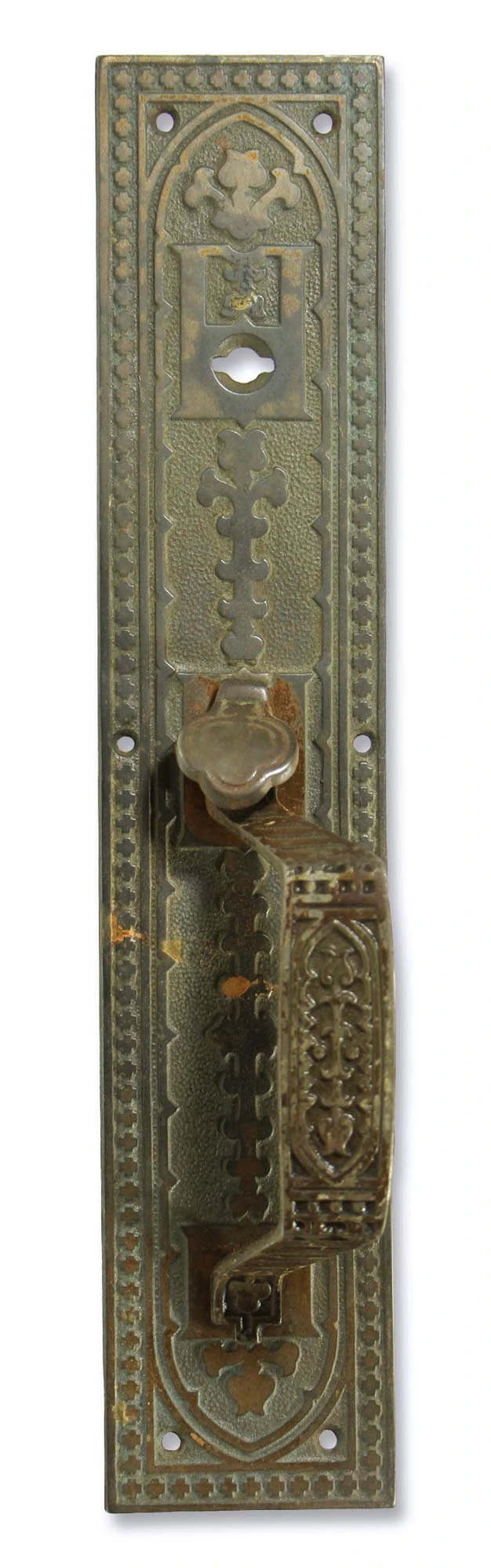 Antique 13 In. Aesthetic Cast Iron Door Pull 3 Antique 13 In. Aesthetic Cast Iron Door Pull