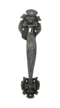 Antique 13 In. Black Iron Arts & Crafts Door Pull Handle