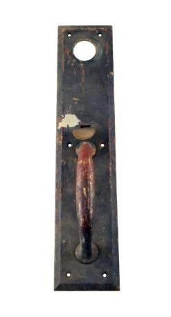 Antique 14.375 In. Bronze Door Pull With Lock Insert