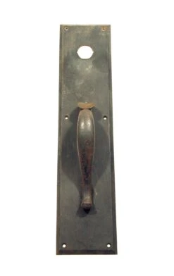 Antique 18 In. Bronze Commercial Door Pull With Lock Insert