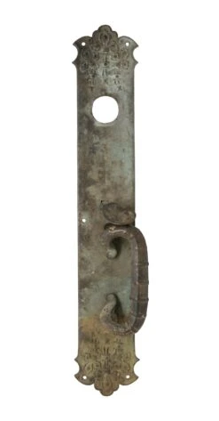 Antique 18.25 In. Victorian Floral Bronze Door Pull