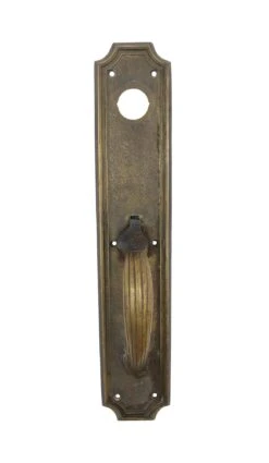 Antique Art Deco 16 In. Reading Bronze Door Pull