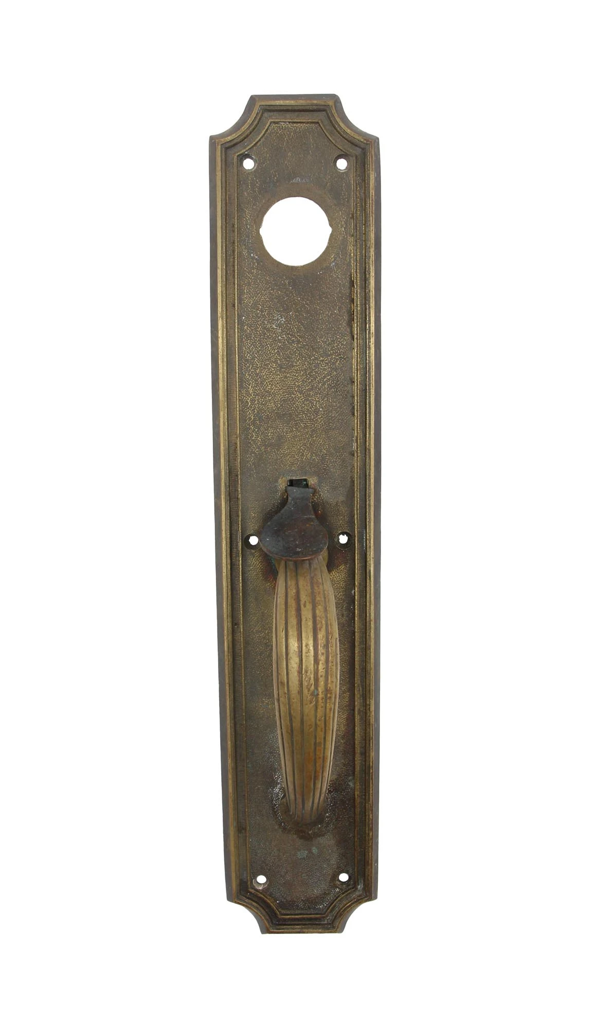 Antique Art Deco 16 In. Reading Bronze Door Pull 3 Antique Art Deco 16 In. Reading Bronze Door Pull