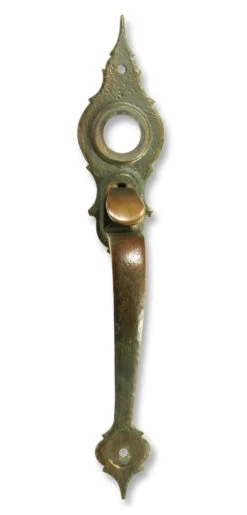 Antique Arts & Crafts 16.5 In. Entry Bronze Door Pull