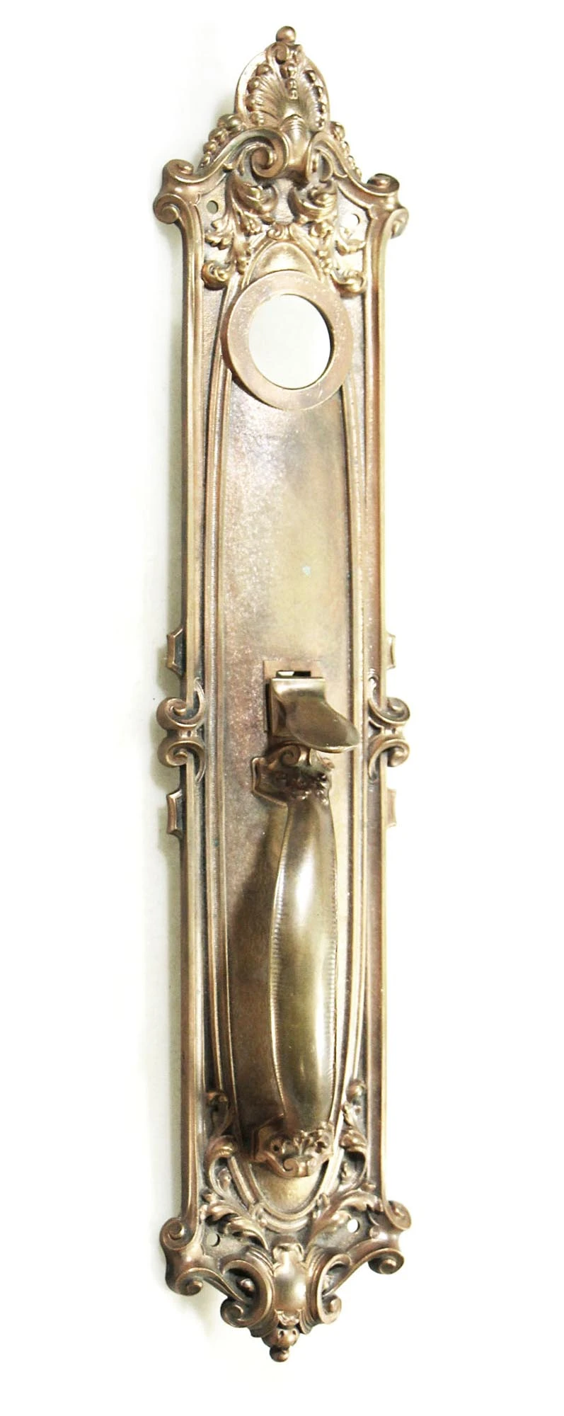 Antique French Yale 17.625 In. Cast Bronze Door Pull 3 Antique French Yale 17.625 In. Cast Bronze Door Pull