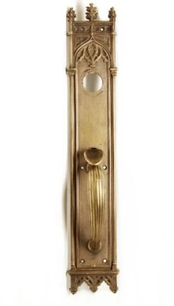 Antique Gothic 19 In. Bronze Entry Door Handle Pull