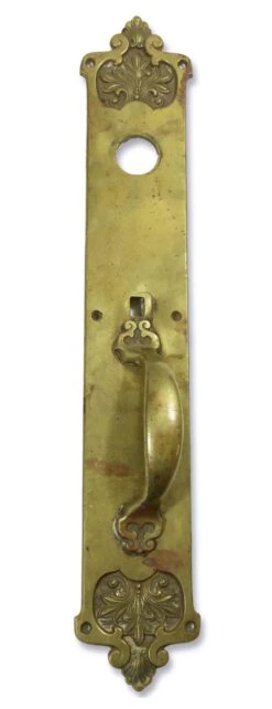 Antique Romanesque 19.5 In. Brass Door Pull