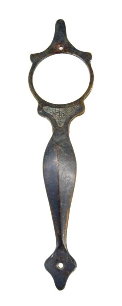 Arts & Crafts Bronze Entry Door Pull With Lock Insert