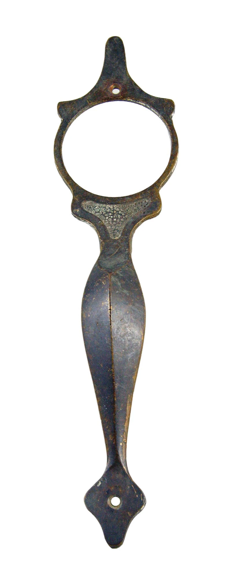 Arts & Crafts Bronze Entry Door Pull With Lock Insert 3 Arts & Crafts Bronze Entry Door Pull With Lock Insert