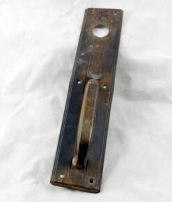 Antique 15 In. Art Deco Bronze Door Pull With Lock Insert 11 Antique 15 In. Art Deco Bronze Door Pull With Lock Insert -OGT Sale Store door pulls for sale k196851