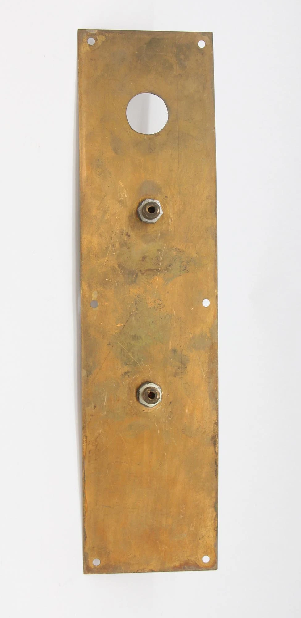 Vintage Commercial 16 In. Brass Door Pull With Lock Insert 5 Vintage Commercial 16 In. Brass Door Pull With Lock Insert - Image 3