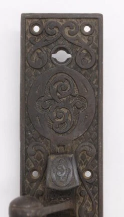Antique Aesthetic Cast Iron Entry Door Pull With Thumb Latch -OGT Sale Store door pulls for sale q284269