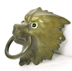 Bronze Wolf Head Glass Eyes Ring Entry Door Pull -OGT Sale Store door pulls for sale q285465