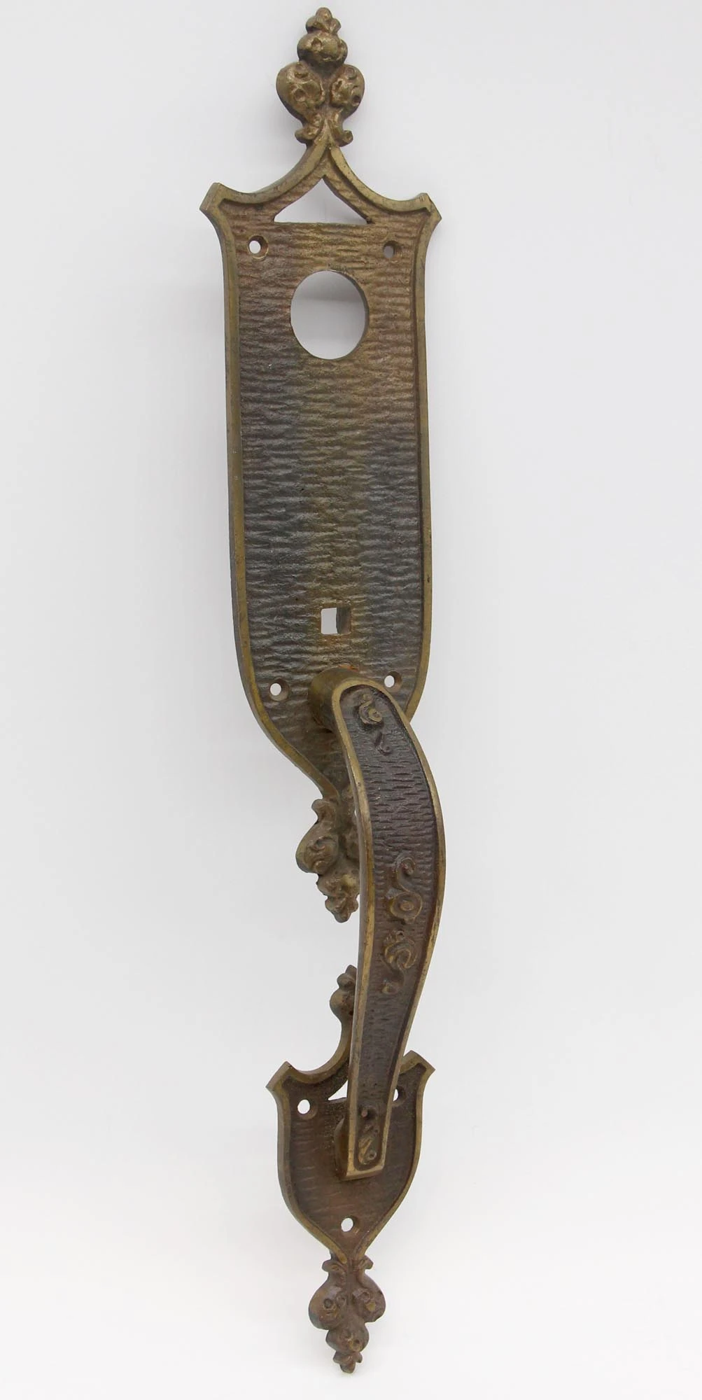 Antique Arts & Crafts 19.5 In. Bronze Entry Door Pull 4 Antique Arts & Crafts 19.5 In. Bronze Entry Door Pull - Image 2