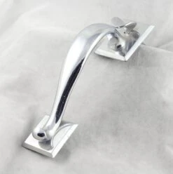 Modern Chrome Plated 8.375 In. Thumb Latch Door Pull Handle