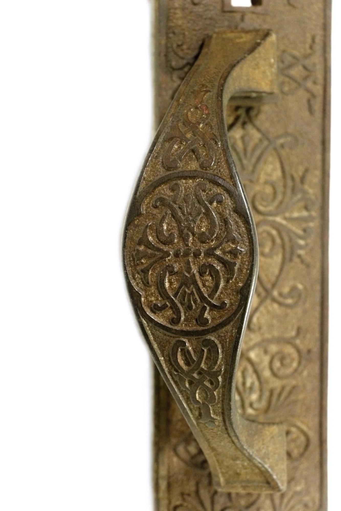 Antique Victorian 9 In. Cast Iron Door Pull 4 Antique Victorian 9 In. Cast Iron Door Pull - Image 2